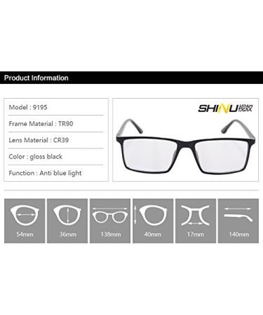 Buy Rectangular Anti Blue Light Goggle Computer Reading Glasses UV400-9195 (C1) - Protect Your Eyes from Digital Strain | Worldwide Shipping - Buy Online on GoSupps.com