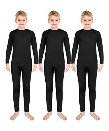 Silkfly 3 Set Boys Thermal Underwear Set Base Layer Fleece Lined Long Johns for Kids Shirt and Pants Set for Boys Winter Large - Buy Online on GoSupps.com