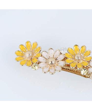 LEORX Wedding Hair Clip Yellow Crystal Daisy Barrette for Women Girls - Buy Online on GoSupps.com
