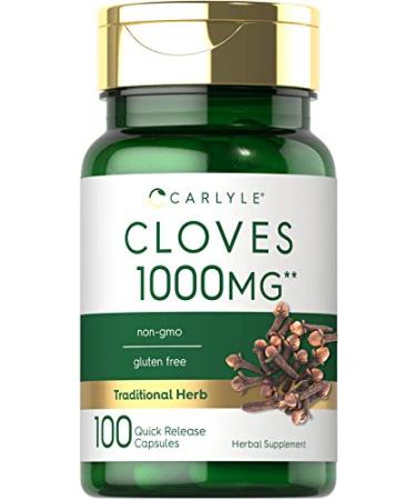Cloves Supplement | 1000mg | 100 Capsules | Non-GMO, Gluten Free | by Carlyle - Buy Online on GoSupps.com