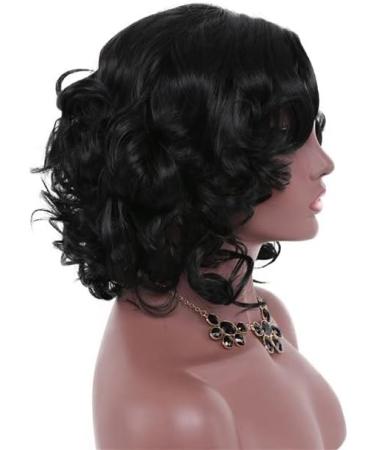 Aloe Spray for Hair European And American Women's Popular Fashion Large Scalp Women's Short Curly Hair Fiber Headwear Synthetic Wigs for Women Black One Size - Buy Online on GoSupps.com