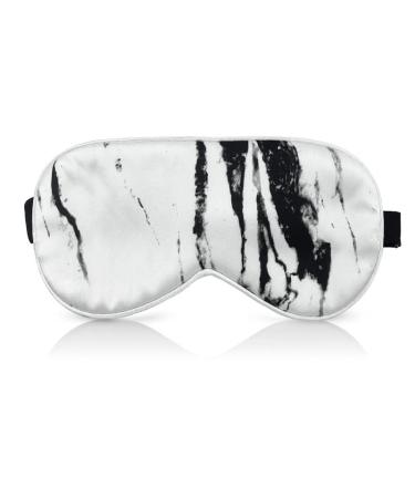 townssilk 100% Silk Sleep mask with Silk Adjustable Strap Comfortable and Super Soft Eye mask Ultimate Sleeping aid Blindfold Marble White Marblewhite