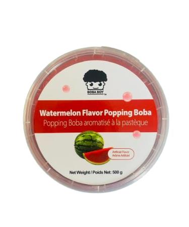 BOBA BOY Bursting Popping Boba | Mango Strawberry Lychee Watermelon Green Apple Passion Fruit | For Bubble Tea and Dessert Toppings | 500g x 2 TUBS (Watermelon)
