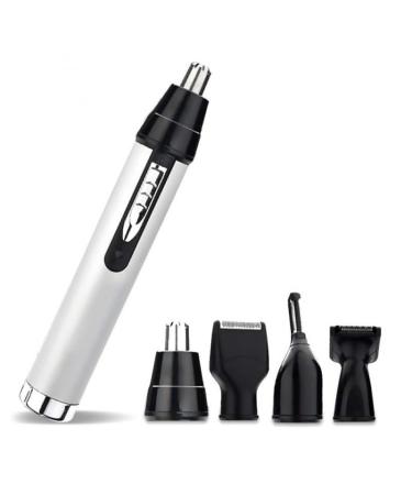 Electric 4-in-1 Nose Hair Trimmer for Women - USB Rechargeable Ear and Nose Trimmer Eyebrow and Facial Hair Clipper - Easy Cleansing Ideal for Bathroom Use