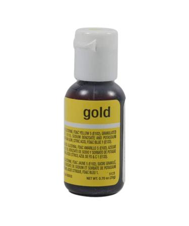 Chefmaster Gold Liqua-Gel Food Coloring | Vibrant Color | Professional-Grade Dye for Icing, Frosting, Fondant | Baking & Decorating | Fade-Resistant | Easy-to-Use | Made in USA | 0.70 oz