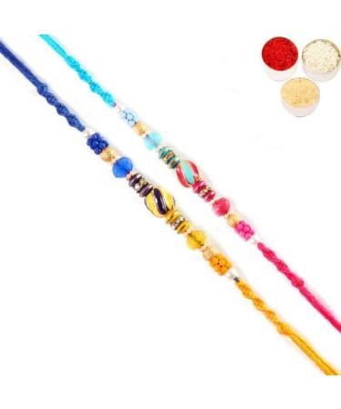 Ghasitaram Gifts Rakhi for Brother Rakhis Online Set of 2 mbh333a Rakhis