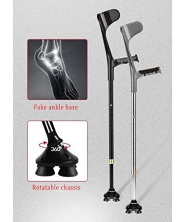 Cane Height Adjustable Forearm Crutch Ergonomic Shock-Absorbing Elbow Crutches with Comfy Handle Lightweight Assistance for Men/Women Black (Color : Black) (Black) Innovate - Buy Online on GoSupps.com
