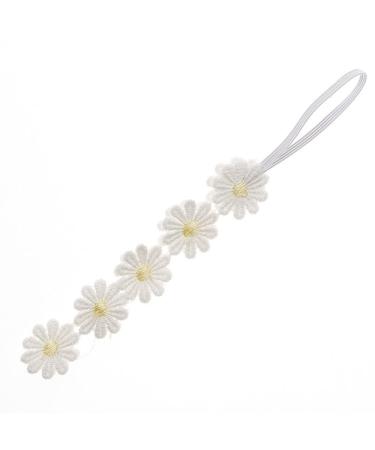 Baby Girls Lace Daisy Flower Headband - Set of 2 Soft Floral Crown Hair Bands - Buy Online on GoSupps.com
