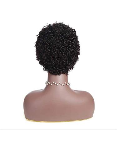 Shimei Short Afro Kinky Curly Human Hair Wig - 8 Inch, None Lace Front, Glueless Pixie Cut Machine Made Unprocessed Virgin Hair - Natural Color - Buy Online on GoSupps.com