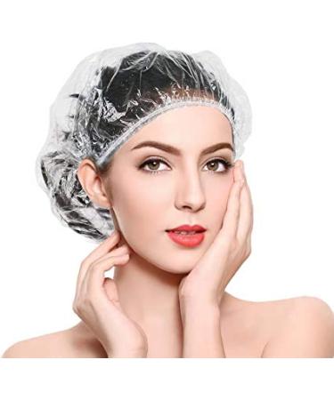 200PCS Disposable Clear Waterproof Shower Caps for Women - Ideal for Spa, Home, Hotel, Salon & Travel - Buy Online on GoSupps.com