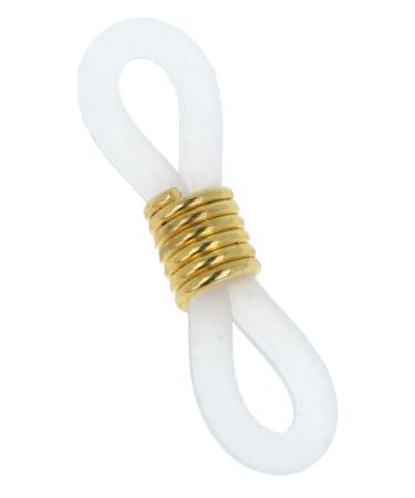 Loop ring/rubber loop/replacement loop for glasses chains with carabiner transparent - gold
