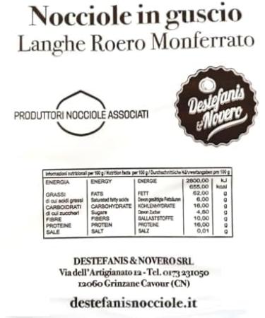  Destefanis e Novero 100% Natural Hazelnuts in Their Shells Dried Fruits Rich in Phosphorus and Potassium Perfect to Enjoy Alone or to Enhance Desserts and Ice Cream 750g Destefanis & Novero - Buy Online on GoSupps.com