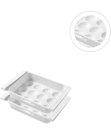 GLEAVI 4 Pcs Refrigerator Storage Box White Eiffel Tower Decor Fridge Fruit Storage Holder Pull-out Crisper - Buy Online on GoSupps.com