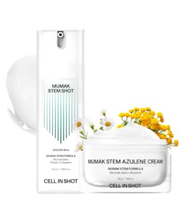 CELL IN SHOT - Mumak Stem Renewal Duo - MUMAK Stem Shot and MUMAK Stem Azulene Cream Set for Skin Regeneration and Soothing
