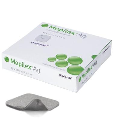 Molnlycke BX/5 MEPILEX AG FOAM DRESSING SIZE 10CM X 10CM