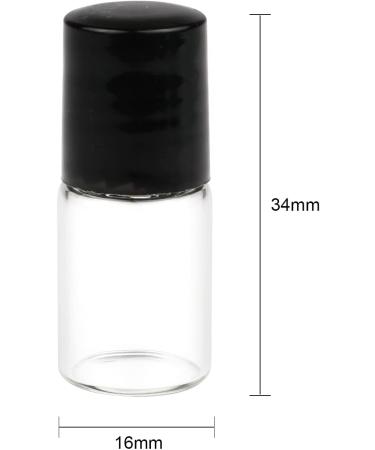 25 Pcs Clear Glass Mini Roll On Bottles - Empty 2ml Roller Ball Bottles for Essential Oils, Perfume, Lip Balm - Cosmetic Sample Vials with Black Cap - Buy Online on GoSupps.com