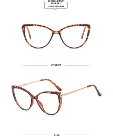 Buy SERONI Cat Eye Blue Light Blocking Glasses for Women & Men | TR90 Metal Temples | Anti-UV | Stylish Leopard Design - 54mm - Buy Online on GoSupps.com