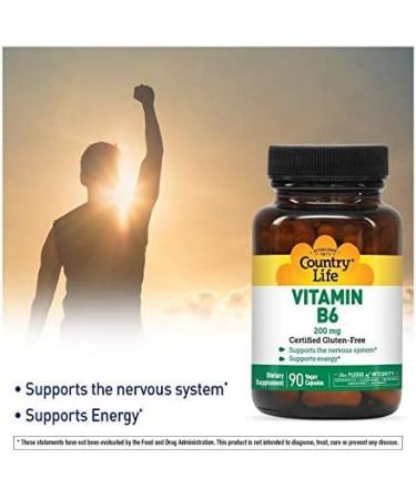Country Life Vitamin B6-90 Vegan Capsules: Supports Nervous System & Energy - Buy Online on GoSupps.com