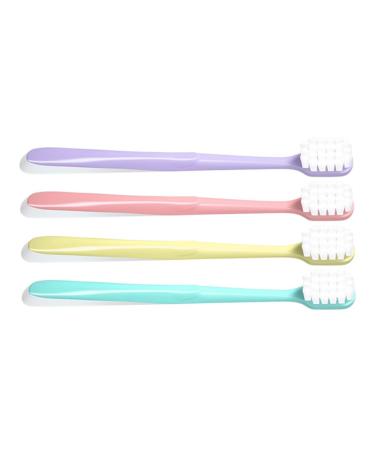 Beavorty 4 Party toothbrush set made of soft cotton fur toothbrush tooth cleaning toothbrush men toothbrush ladies bristle toothbrush body care adults