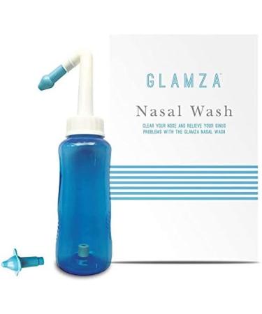 GLAMZA Neti Pot 300ml Sinus Rinse Bottle with Adult and Child Attachments - Complete Nasal Irrigation (300ml) - Buy Online on GoSupps.com