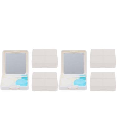 Gleavi 6 sentences contact lens container - container contact lenses case contact lens box with tweezers white contact lenses Halloween Small organizer for contact lenses checked suite pp whitex2stk 6.5x6.5x2cmx2pcs