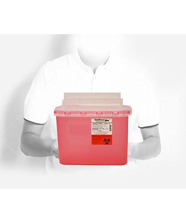 2-Pack 5.4 Qt Style Sharps Disposal Container with Touch-Free Rotating Lid - Buy Online on GoSupps.com
