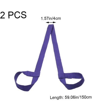 Adjustable Yoga Mat Strap Set - 2pcs Mat Holder Sling for Carrying & Stretching - Purple - Buy Online on GoSupps.com
