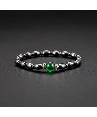 ZJchao Magnetic Bracelet for Weight Reduction | Health Jewelry with Black & Green Stones | Perfect Gift for Men & Women - Buy Online on GoSupps.com