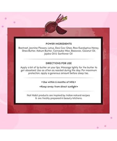 Beetroot Lip Butter with Raw Honey & Ghee - Nourishing & Hydrating Lip Care (10g) | Shop Internationally - Buy Online on GoSupps.com