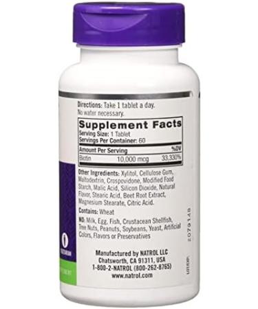 Natrol Biotin 10000mcg Fast Dissolve Tablets - Promote Hair, Skin, and Nail Health - Buy Online on GoSupps.com