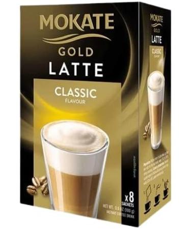 Mokate Gold Classic Flavour Instant Coffee Drink -Pack Of 12 (8 x 12.5g (100g) Latte) Latte 100 g (Pack of 12) - Buy Online on GoSupps.com