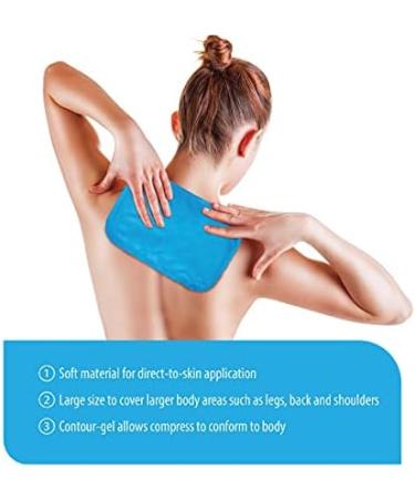 Large Reusable Gel Cold Compress - Rapid Relief for Back, Knee, Shoulder, Muscle Aches - 8 x 12 Size - Buy Online on GoSupps.com
