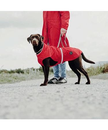 HUNTER UPPSALA Rain Dog Raincoat - Reflective Stripes Size 35 Red | Shop Internationally for Quality Pet Gear - Buy Online on GoSupps.com