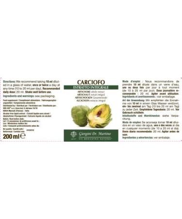 Dr. Giorgini Artichoke Complete Extract 200 ml - Buy Online on GoSupps.com