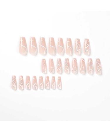 Foccna Butterfly Fake Nails Extra Long Glitter Pink Press On Nails | 24PCS Full Cover Acrylic Nail Tips for Women & Girls - Buy Online on GoSupps.com