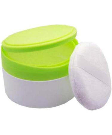 1 Pcs Empty Portable Baby Skin Care After-bath Powder Puff Talcum Case Green Plastic Power Puff Case with Sifter and Puff for Babies Kids - Buy Online on GoSupps.com