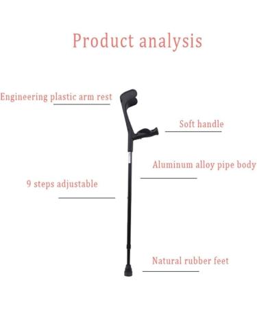 COKVBSKZ Forearm Crutches Adjustable Aluminum Alloy Forearm Crutch Open Cuff Crutches Elbow Crutches 10 Stops Adjustable in Height Lightweight and Easy Carry for Men/Women with Comfortable Grip - Buy Online on GoSupps.com