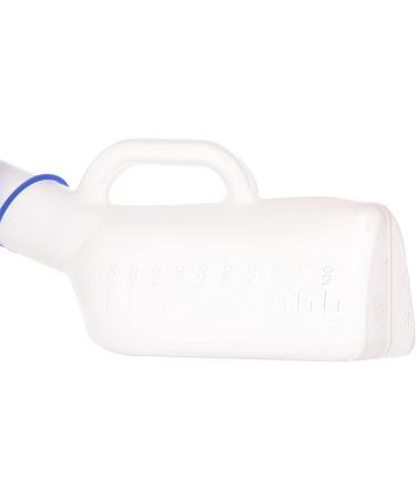 Male Urinal - Urine Bottle with Long Neck Spout Length 11cm Lid and Handle - 1 Litre Capacity(White) Happy - Buy Online on GoSupps.com