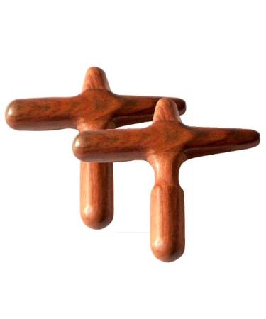 2 x Asian massage cross made of wood