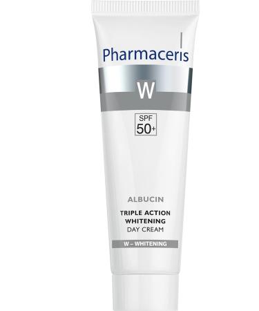 Pharmaceris W Albucin Triple Action Whitening Day Cream SPF 50 Cream for Discolored Skin UV Protection 4% Niacinamide Vitamin E - 30 ml