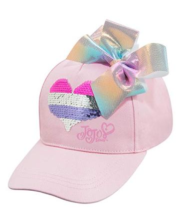 Nickelodeon Girls JoJo Siwa Pink Baseball Cap Hat - Age 4-8 Sequin Heart