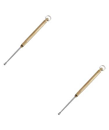 FRCOLOR 2pcs Titanium Alloy Ear Spoon Ear Cleaner Ear Wax Removal Kit Ear Wax Cleaner Ear Pick Ear Wax Removal Tool Ear Wax Picker Titanium Alloy Earpick Digging Ear Spoons Goldenx2pcs 11.2x0.7cmx2pcs