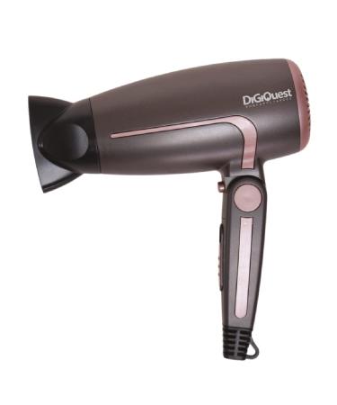 DIGIQUEST Foldable Travel Hair Dryer Windy Travel 14001600 W 2 Speeds Cold Stroke Concentrator and Diffuser Included Eyelet for Hanging