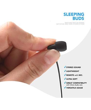 Buy Sleeping Earbud Headphones - Noise Cancelling Silicon Earplugs for Sleep Travel & Relaxation - ASMR Compatible (Black - Buy Online on GoSupps.com