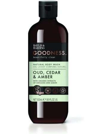 Baylis & Harding Goodness Body Wash Bundle: 3 x 500 ml Sea Kelp & Peppermint & 3 x 500 ml Oud Cedar & Amber (6 bottles) - Vegan Friendly Body Wash Bundle 3 - Buy Online on GoSupps.com