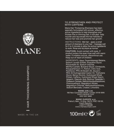  MANE Mane 100ml Thickening Shampoo and 100ml Seal and Control (Black) - Buy Online on GoSupps.com