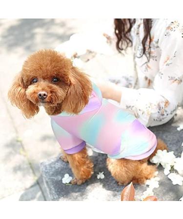 Tie Dye Dog Hoodie for Small Medium Pets - Soft & Breathable Pet Sweatshirt with Pocket - Colorful X-Large Hooded Coat - Buy Online on GoSupps.com