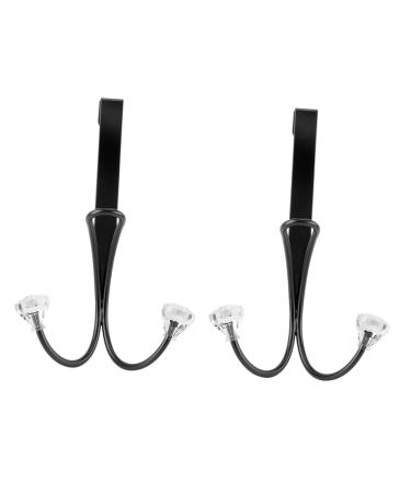 GRIRIW 2pcs Hangers Wall Mounted Clothes Hanger Towel Hook Over The Door Hanger Bedroom Hook Hat Lip Gloss Black 17.00X9.00X8.00CM