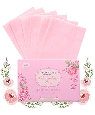 CangNingShang 100 Sheets Tissues Face Oil Blotting Papers Makeup Acne Prone Skin Daily Use Natural Oil Absorbing Flax Pink Linen pink
