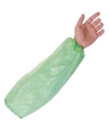 100 x Disposable Sleeves Over-Sleeve Water-Resistant Arm Cover Sleeve Protector with Elasticated Wrist (Green)